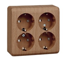 Этюд Бук О/У Розетка Розетка 4-ая с заземлением со шторками  PA16-208T  SE