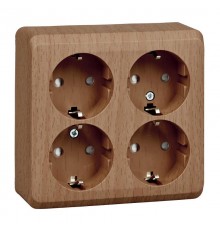 Этюд Бук О/У Розетка Розетка 4-ая с заземлением со шторками  PA16-208T  SE