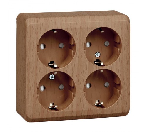 Этюд Бук О/У Розетка Розетка 4-ая с заземлением со шторками  PA16-208T  SE