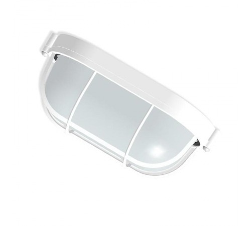 Светильник для ЖКХ под лампу НПП 03-60-022 "Банник" 1402 Овал малый 60Вт IP65 матовый /корпус с решеткой белый ГИ  1005500939  Элетех