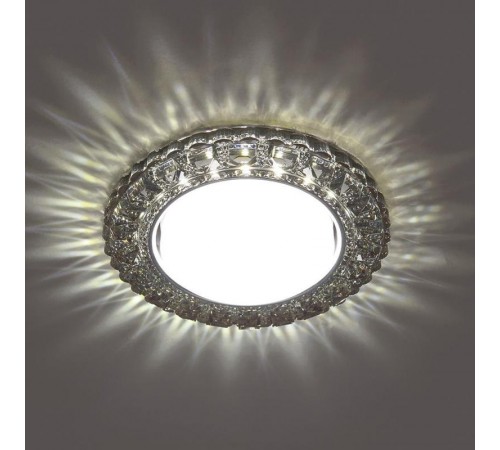 Светильник точечный встраиваемый декоративный CD4045 20LED*2835 SMD 4000K, 15W GX53, без лампы, серый, хром  41410  Feron