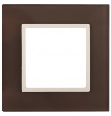 14-5101-31 Рамка на 1 пост, стекло, Эра Elegance, мокко+сл.к  Б0034485  ЭРА