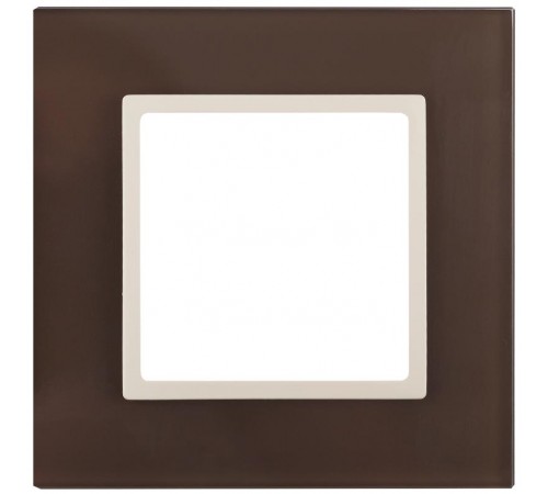 14-5101-31 Рамка на 1 пост, стекло, Эра Elegance, мокко+сл.к  Б0034485  ЭРА