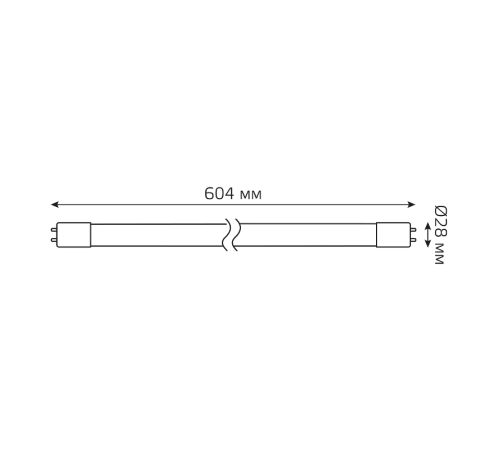 Лампа светодиодная Elementary T8 10W 800lm 6500K G13 600mm стекло поворотная LED 1/30  93030-R  Gauss