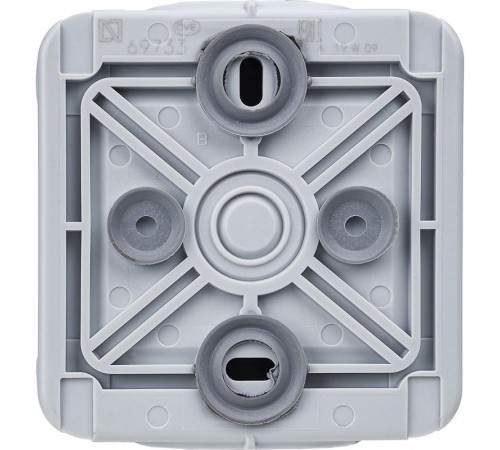 Plexo Серый Розетка с/з с крышкой винт. зажим наружный монтаж 16А (в сборе) IP55  069733  Legrand
