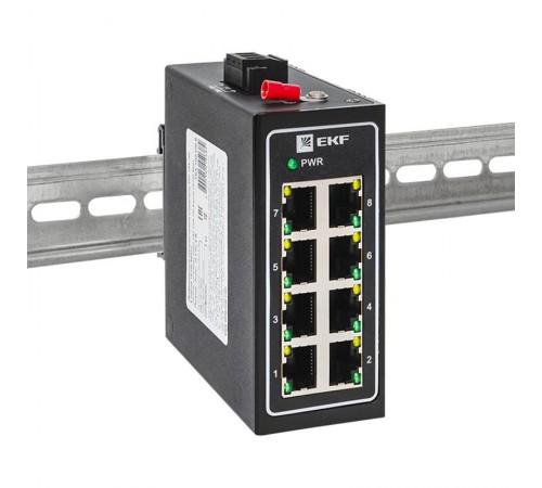 Промышленный неуправляемый коммутатор EKF TSX-100 8 портов 10/100 Мбит/с  TSX-100-UN-8  EKF