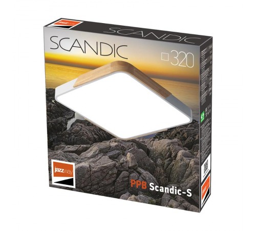 Светильник светодиодный бытовой PPB Sсandic-S 24w 4000K WH/W с деревянной планкой IP20 300*300*50  .5037298  JAZZWAY