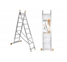 Лестница алюминиевая, ЛА2х7, 2х секционная х 7 ступеней, h=2880 мм, Народная  SQ1028-0201  TDM
