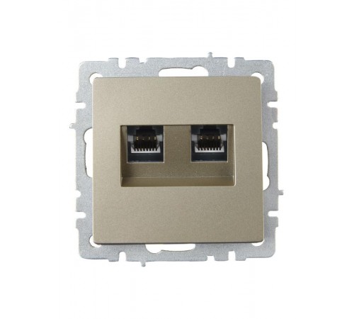 BRITE Розетка компьютерная 2-ая RJ45 кат.6 РК11-2-БрШ шампань  BR-K20-2-K37  IEK