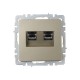 BRITE Розетка компьютерная 2-ая RJ45 кат.6 РК11-2-БрШ шампань  BR-K20-2-K37  IEK