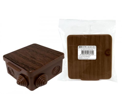 Коробка распределительная о/п 100х100х55мм, крышка, бук, IP54, 8вх. инд. штрихкод  SQ1401-0613  TDM