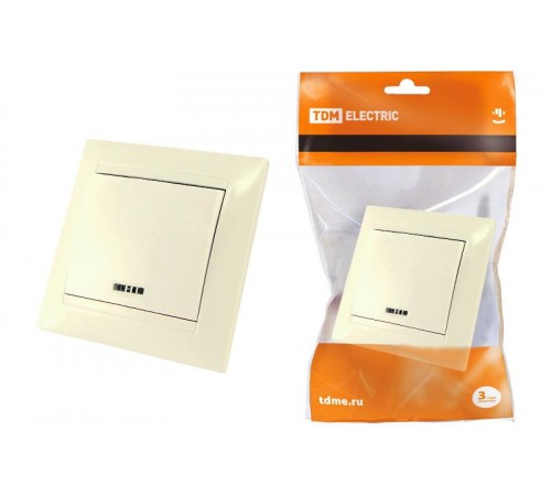 Выключатель 1 кл. с подсветкой 10А сл. кость "Лама"   SQ1815-0104  TDM