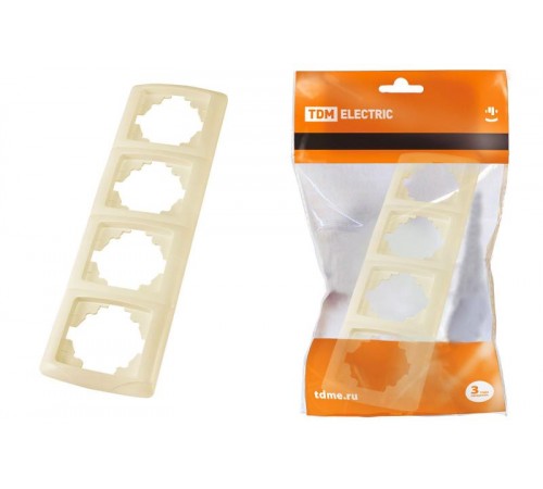 Рамка 4-х постовая горизонтальная сл. кость "Онега"   SQ1805-0055  TDM