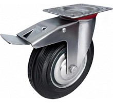 Колесо промышл. поворот. стал.ободс  резин шиной и роликоподшип., площадка, D100, б/т  - накл. Tech  151211  Tech-KREP