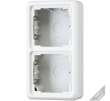 Коробка 2-кратная, накладная, с рамкой; серая  CD582AGR  Jung