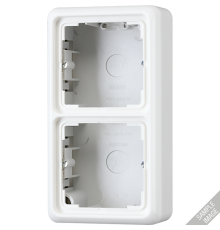 Коробка 2-кратная, накладная, с рамкой; серая  CD582AGR  Jung