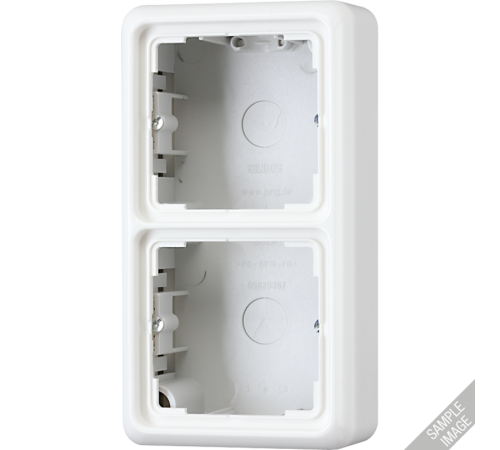 Коробка 2-кратная, накладная, с рамкой; серая  CD582AGR  Jung