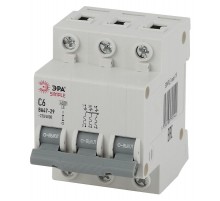 Выключатель автоматический трехполюсный SIMPLE-mod-19 ВА47-29 3P 6А 4,5кА характеристика C SIMPLE  Б0039236  ЭРА
