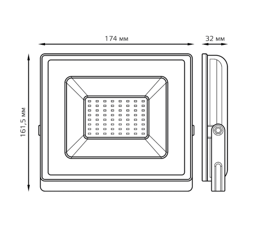 Прожектор светодиодный LED 50W IP65 6500К черный  613100350  Gauss