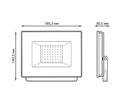 Прожектор светодиодный  50W 3350lm IP65 3000К черный  613527150  Gauss