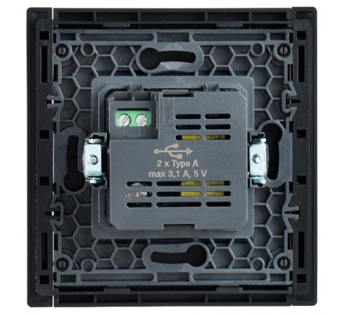 FORTE&PIANO Розетка USB A+A 3,1А FP549 сталь  FP-U21-D31-K46  IEK