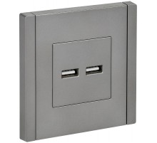 FORTE&PIANO Розетка USB A+A 3,1А FP549 сталь  FP-U21-D31-K46  IEK