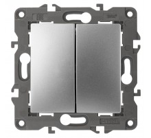 Переключатель ЭРА Elegance 14-1112-03 перекрёстный двойной, 10АХ-250В, алюминий  Б0065277  ЭРА