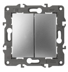 Переключатель ЭРА Elegance 14-1112-03 перекрёстный двойной, 10АХ-250В, алюминий  Б0065277  ЭРА