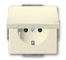 Розетка SCHUKO 16А 250В с защитными шторками, с крышкой, без лапок, серия future, цвет слоновая кость  2CKA002018A1527  ABB