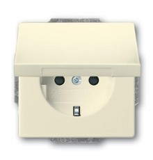 Розетка SCHUKO 16А 250В с защитными шторками, с крышкой, серия future, цвет слоновая кость  2CKA002018A1518  ABB