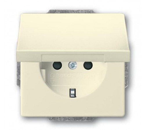 Розетка SCHUKO 16А 250В с защитными шторками, с крышкой, без лапок, серия future, цвет слоновая кость  2CKA002018A1527  ABB