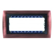 Simon 82 Рамка декоративная, (+суппорт), 5 узких (2 широких+1 узкий) модулей, S82C, Металл, античная медь-гра  82854-36  Simon