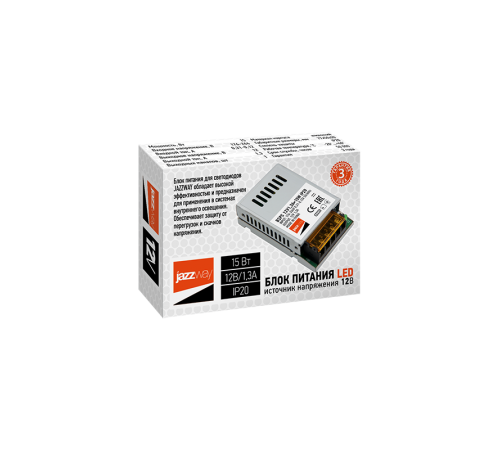 Драйвер для светодиодной ленты LED BSPS 15Вт 12В IP20  3329358  Jazzway