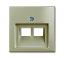 ABB Basic 55 Шампань Накладка 2-ой ТЛФ/комп розетки наклонной  1753-0-0203   2CKA001753A0203  ABB