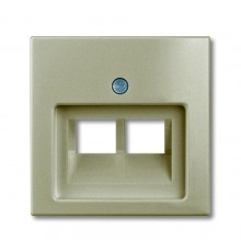 ABB Basic 55 Шампань Накладка 2-ой ТЛФ/комп розетки наклонной  1753-0-0203   2CKA001753A0203  ABB