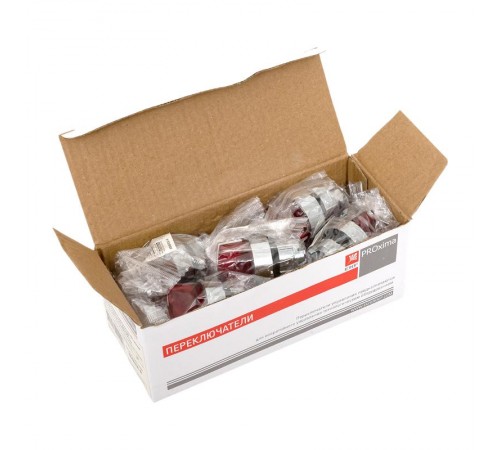 Исполнительный механизм переключателя ХB4 красный на 3 положения возвратный без фиксации, с подсветкой с короткой ручкой EKF PROxima    XB4BD3L-R   