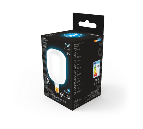 Лампа светодиодная Filament V140 9W 890lm 4100К Е27 milky LED 1/6  1015802209  Gauss