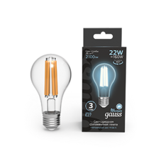 Лампа светодиодная Filament А70 22W 2100lm 4100К Е27 LED 1/10/40  102902222  Gauss