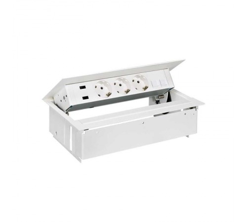 Врезной x5 розеточный блок, планка, 3x2P+E, 2xUSB з/у, 2xRJ45, белый, S400  45523020-130  Simon