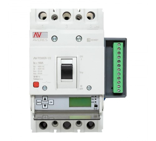Выключатель автоматический AV POWER-1/3 160А 50kA ETU6.2  mccb-13-160-6.2-av  EKF