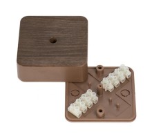 Коробка распределительная КМР-030-030кг (75х75х25) с клеммником тёмное дерево EKF PROxima  plc-kmr-030-030kg-t  EKF