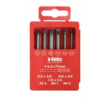 Набор бит SL/PZ/PH Industrial 73 мм в кейсе, 6 шт  03092716  Felo