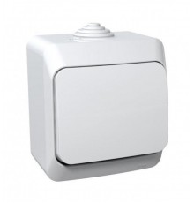 Этюд Белый О/У Выключатель 1-клавишный IP44  BA10-041B  SE