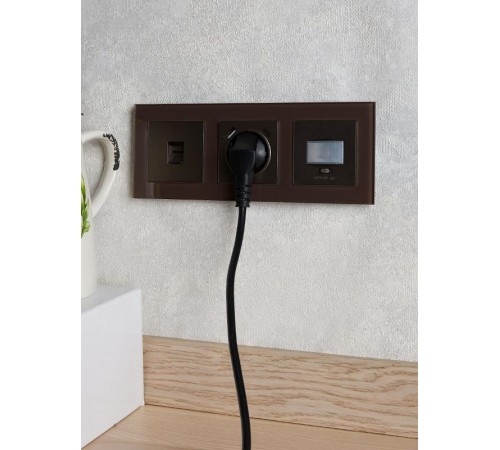 BRITE Розетка компьютерная RJ45 кат.6 РК11-БрТБ темная бронза  BR-K10-2-K45  IEK