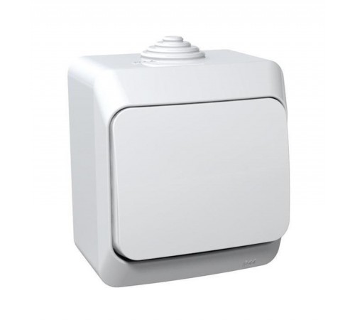 Этюд Белый О/У Выключатель 1-клавишный IP44  BA10-041B  SE