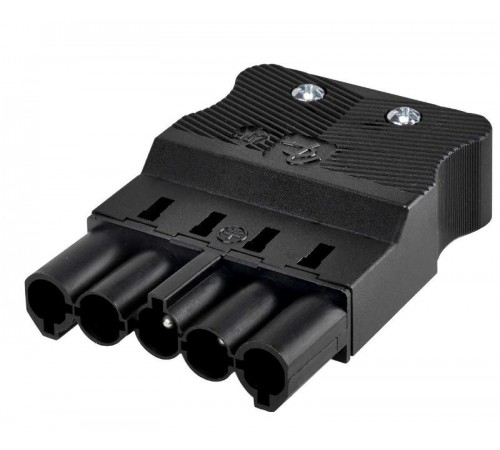 Simon Connect Коннектор штыревой "папа", 5-ти проводный, на кабель, винтовое соединение, графит  CR5004-14  Simon