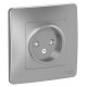 Blanca Алюминий С/У Розетка без заземления со шторками, 16А, 250В  BLNRS000113  SE