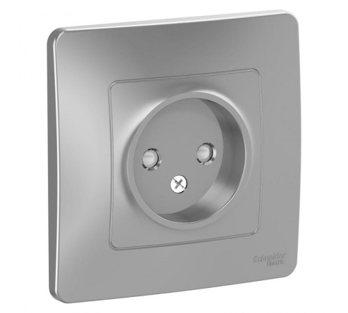 Blanca Алюминий С/У Розетка без заземления со шторками, 16А, 250В  BLNRS000113  SE