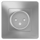Blanca Алюминий С/У Розетка без заземления со шторками, 16А, 250В  BLNRS000113  SE