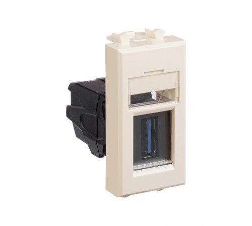 USB 3.0  розетка "Ванильная дымка" Avanti модульная, тип А-А, 1 мод  4405301  DKC